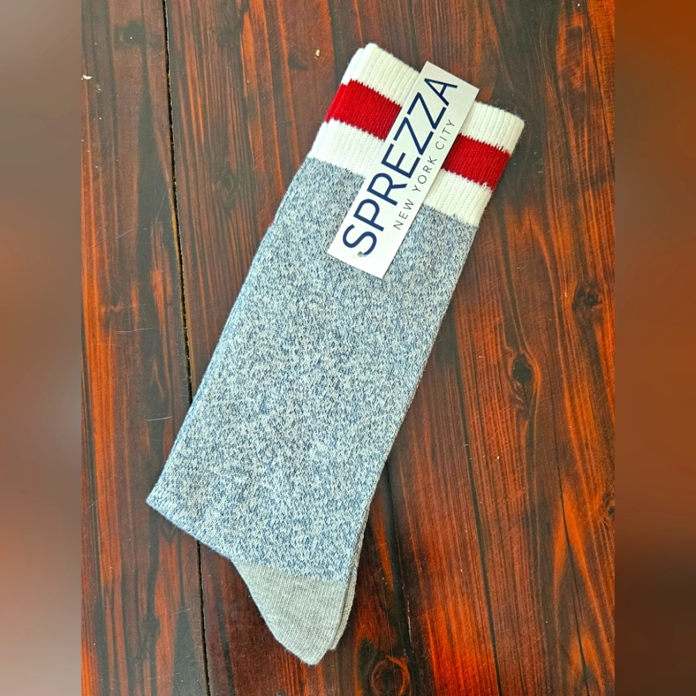 Sprezza Men's Grey And Red Socks